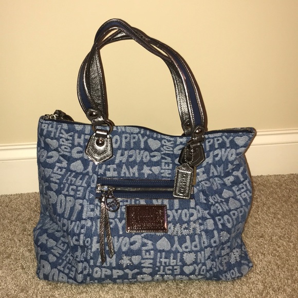 blue jean coach purse